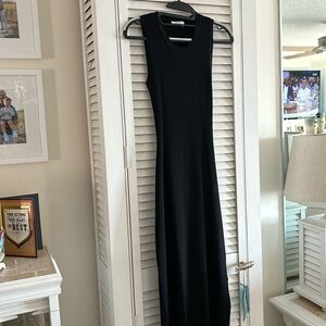 Black tank maxi dress with open back. Non-smoking home worn once